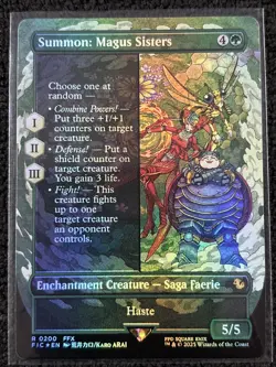 Summon: Magus Sisters [Borderless Foil] #200 Final Fantasy Magic The Gathering - Image 1