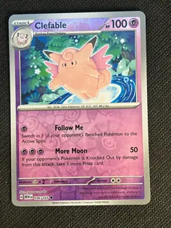 Clefable /165 Reverse Holo Pokemon 151 Pink & Cute Pokemon Gallery - Image 1