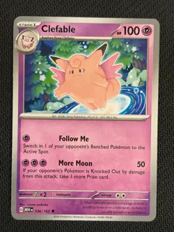 Clefable 036/165 Non-holo Pokemon 151 Pink & Cute Pokemon Gallery - Image 1