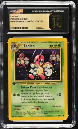 CGC PRISTINE 10 Pokemon Ledian 39/111 2000 Neo Genesis 1st Edition - Image 1