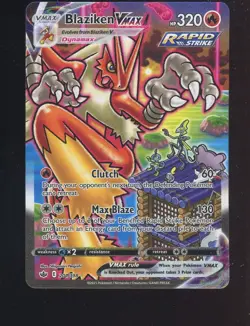 2021 Pokemon SWSH Chilling Reign Secret #201 FA Blaziken VMAX PERFECT CENTERED - Image 1