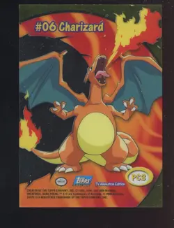 2000 Topps Pokemon TV Animation Clear Cards #06 Charizard - Image 2