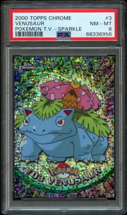 Pokemon TV SPARKLE Venusaur #3 | PSA 8 Near Mint | Topps Chrome Holo Rare 2000 - Image 1
