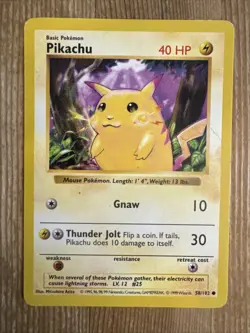 Pokemon TCG - Pikachu 58/102 Base Set Shadowless MP - Image 1