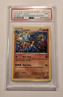 2016 Pokemon Black Star Promo Steam Siege Blisters Lucario Holo #XY140 PSA 9 - Image 1