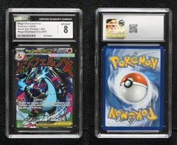 Mega Charizard X ex Pokemon Evolution Black Star (MEP) Promo CGC 8 - Image 3