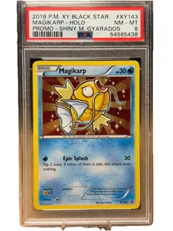 2016 POKEMON XY BLACK STAR PROMO SHINY MEGA GYARADOS #XY143 MAGIKARP-HOLO PSA 8 - Image 1