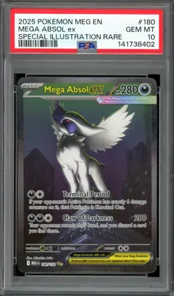 Pokemon TCG Mega Evolution #180 Mega Absol ex Special Illustration Rare PSA 10 - Image 1