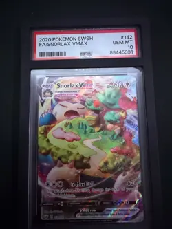 Pokemon Snorlax VMAX 142/202 Sword & Shield Full Art Holo PSA 10 Gem MT - Image 3