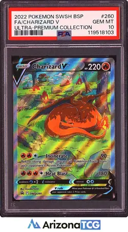 Pokemon 2022 Charizard V SWSH260 Full Art Ultra Premium Collection Promo PSA 10 - Image 1