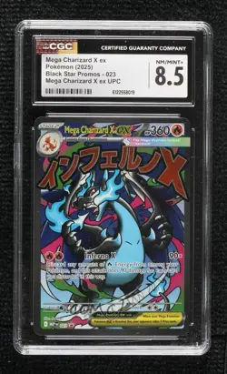 Mega Charizard X ex Pokemon Evolution Black Star (MEP) Promo CGC 8.5 - Image 1
