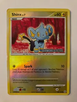Pokemon Shinx 98/130 - Diamond & Pearl Reverse Holo Rare - Stamped - Image 1