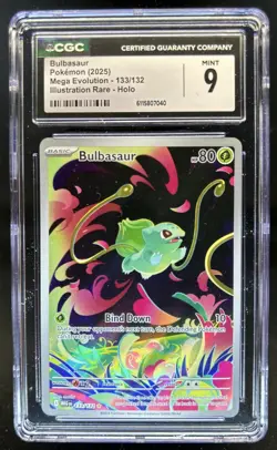 2025 Pokemon Mega Evolution Bulbasaur Illustration Rare #133/132 CGC 9 - Image 1