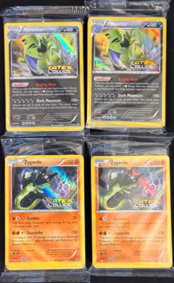 Lot of (4) Pokemon Fates Collide Prerelease Promos 2 Tyranitar 2 Zygarde SEALED - Image 1
