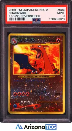 Pokemon 2000 Charizard 006 Reverse Holo Promo Neo 2 Japanese PSA 9 - Image 1