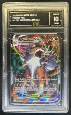 2021 Pokemon SWSH Evolving Skies Lycanroc VMAX Full Art Holo #092/203 GMA 10 - Image 1