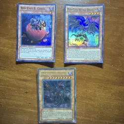 Yu-Gi-Oh! Red-Eyes B. Chick LCJW, Retro Dragon BOSH, Darkness SD1 1st Ed Holo L… - Image 1