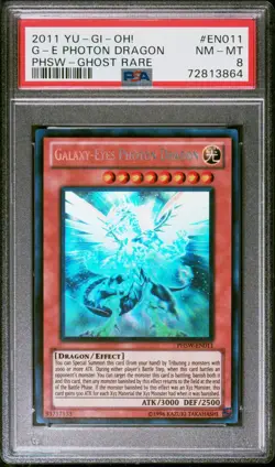Yugioh 2011 Galaxy-Eyes Photon Dragon PHSW-EN011 Ghost Rare PSA 8 - Image 1