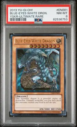 YuGiOh 2013 Blue-Eyes White Dragon YSKR-EN001 1st Ed Ultimate Rare PSA 8 - Image 1