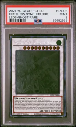 2021 1ST ED-GHOST RARE #EN005 CRYSTAL CLEAR WING SYNCHRO DRAGON PSA 9 - Image 1