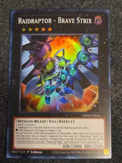 Yugioh! Raidraptor - Brave Strix - PHNI-EN046 - Super Rare - 1st Edition Near Mi - Image 1