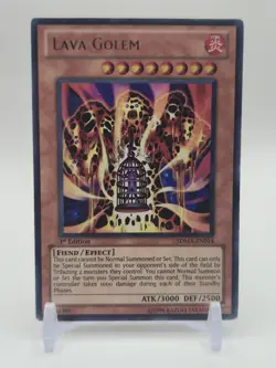 YUGIOH TCG LAVA GOLEM SDMA-EN014 ULTRA 1ST EDITION LP - Image 1