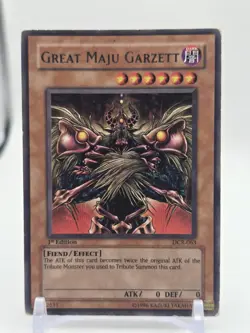 Yugioh Great Maju Garzett DCR-063 1st Edition Rare HP - Image 1
