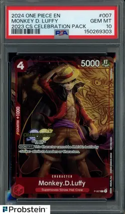 #6 2024 One Piece EN 2023 CS Celebration Pack #007 Monkey D. Luff PSA 10 - Image 1