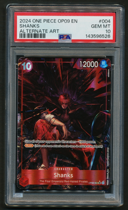 Shanks OP09-004 Alt Art One Piece 2024 Emperors in the New World English PSA 10 - Image 1