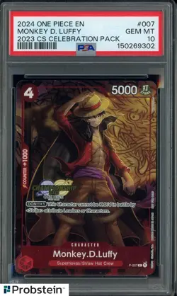 #5 2024 One Piece EN 2023 CS Celebration Pack #007 Monkey D. Luff PSA 10 - Image 1