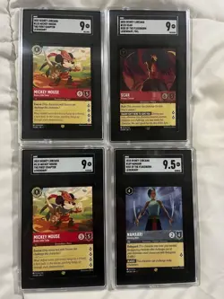 Disney Lorcana SGC graded 9 Legendary lot of 4 Mickey brave tailor Scar Namaari - Image 1