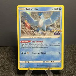 Pokemon Go Articuno Reverse Holo Common Card 024/078 Pokemon TCG NM - Image 1