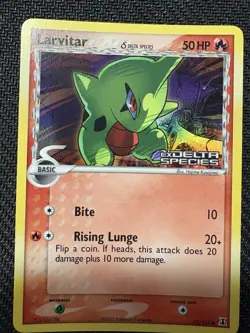 Pokemon Larvitar EX Delta Species 73/113 Reverse Holo Stamped LP+ Excellent Card - Image 1