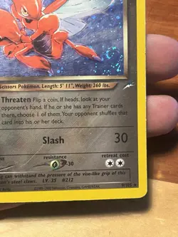 Pokemon Dark Scizor Neo Destiny 9/105 Holo Rare 70 HP Card English 2000 - Image 2