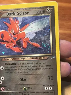 Pokemon Dark Scizor Neo Destiny 9/105 Holo Rare 70 HP Card English 2000 - Image 4