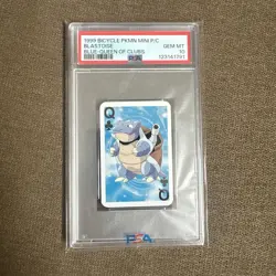 1999 BICYCLE POKEMON MINI PLAYING CARDS BLUE DECK BLASTOISE PSA10 POP 33 - Image 1