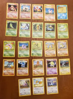 Lot of 24 Pokemon TCG Base Set Unlimited cards WOTC Vintage Non-Holo - Image 1