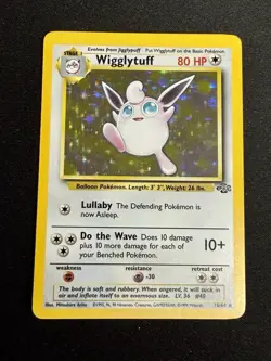 Pokemon Wigglytuff Jungle Unlimited Holo Rare 80 HP 16/64 English Wizards Card - Image 1