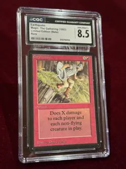 MTG Beta Earthquake CGC 8.5 NM/Mint+ - Image 1