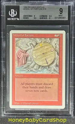 MTG 3rd Edition Revised 1994 Wheel of Fortune BGS 9.0Q++ (Quad++) Mint OldSchool - Image 1