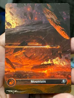 Mountain MTG Edge of Eternities Hand Painted Borderless Full Altered Art Tentz - Image 1