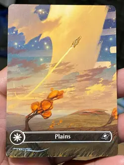 Plains MTG Edge of Eternities Hand Painted Borderless Extended Altered Art Tentz - Image 1