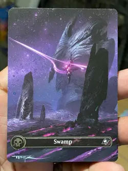 Swamp MTG Edge of Eternities Hand Painted Borderless Extended Altered Art Tentz - Image 1