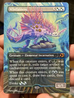 Wistfulness Showcase MTG Lorwyn Eclipsed Hand Painted Extended Altered Art Tentz - Image 1