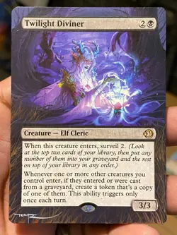 Twilight Diviner MTG Lorwyn Eclipsed Hand Painted Borderless Altered Art Tentz - Image 1