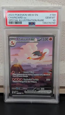 2023 POKEMON MEW EN-151 SPECIAL ILLUSTRATION RARE #199 CHARIZARD EX PSA 10 - Image 1