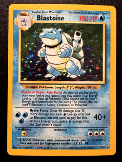 Blastoise 2/102 Base Set Pokemon Card Holo Foil Rare MP - Image 1
