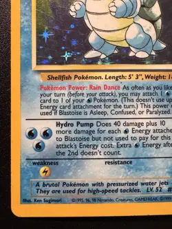 Blastoise 2/102 Base Set Pokemon Card Holo Foil Rare MP - Image 5