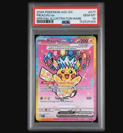2026 POKEMON ASC EN-ASCENDED HEROES SPECIAL ILLUSTRATION RARE PIKACHU EX PSA 10 - Image 1