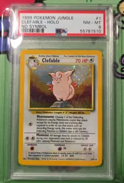 1999 Jungle Clefable No Symbol #1 Holo PSA 8 - Image 1